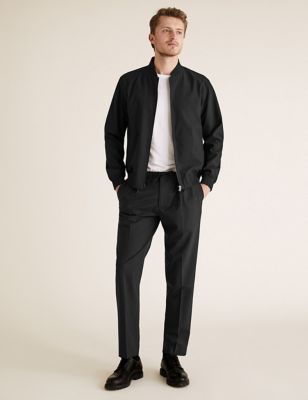  The Ultimate - Pantalon noir coupe slim en laine - Black