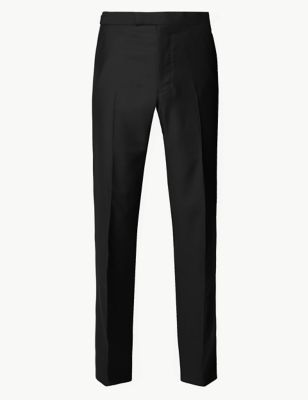 Black Tailored Fit Wool Trousers | Savile Row Inspired | M&S