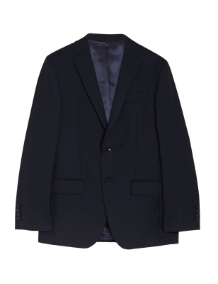 

Mens M&S SARTORIAL Normal geschnittene Jacke aus reiner Wolle - Dark Navy, Dark Navy
