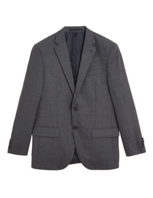 M&S Mens Grey Regular Fit Pure Wool Jacket