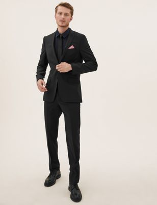 

Mens M&S SARTORIAL Black Tailored Fit Wool Rich Jacket, Black