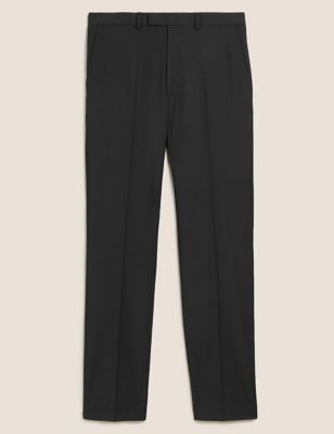 M&S Mens Black Tailored Fit Wool Rich Trousers