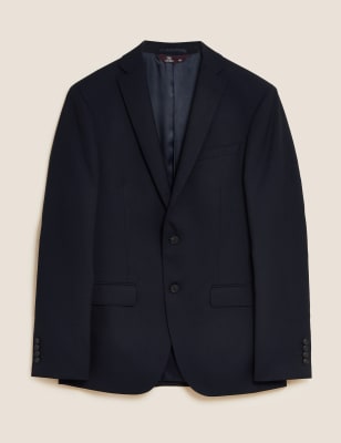 Navy Slim Fit Wool Rich Jacket