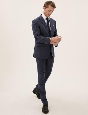 

Mens M&S SARTORIAL Marineblaues, normal geschnittenes Jacket mit hohem Wollanteil - Navy, Navy