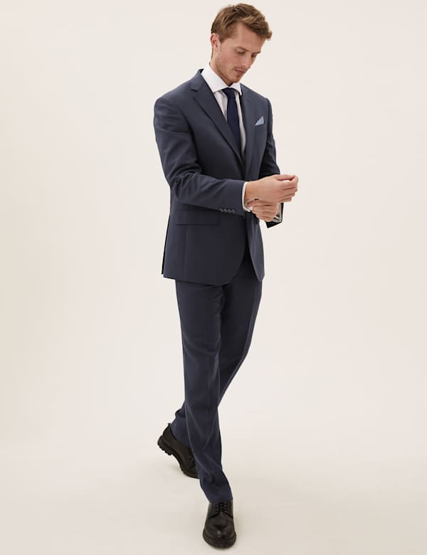 Navy Regular Fit Wool Jacket