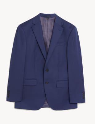 

Mens M&S Collection Regular Fit Pure Wool Jacket - Blue, Blue