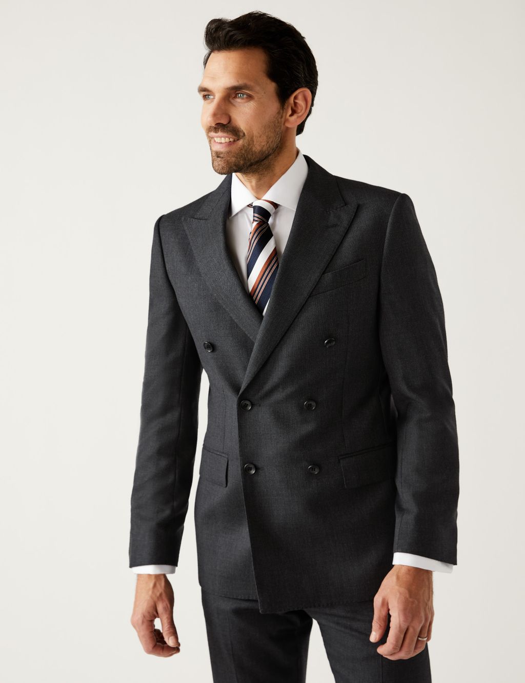 Regular Fit Pure Wool Double Breasted Suit Jacket image 1