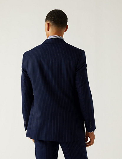 Regular Fit Pure Wool Striped Suit Jacket