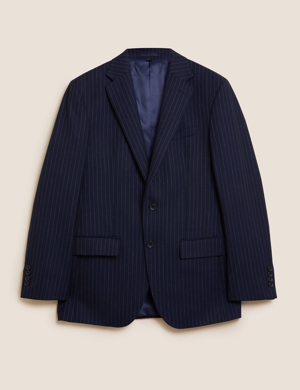Regular Fit Pure Wool Striped Suit Jacket