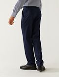 Regular Fit Pure Wool Chalk Stripe Suit Trousers
