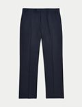 Regular Fit Pure Wool Check Suit Trousers