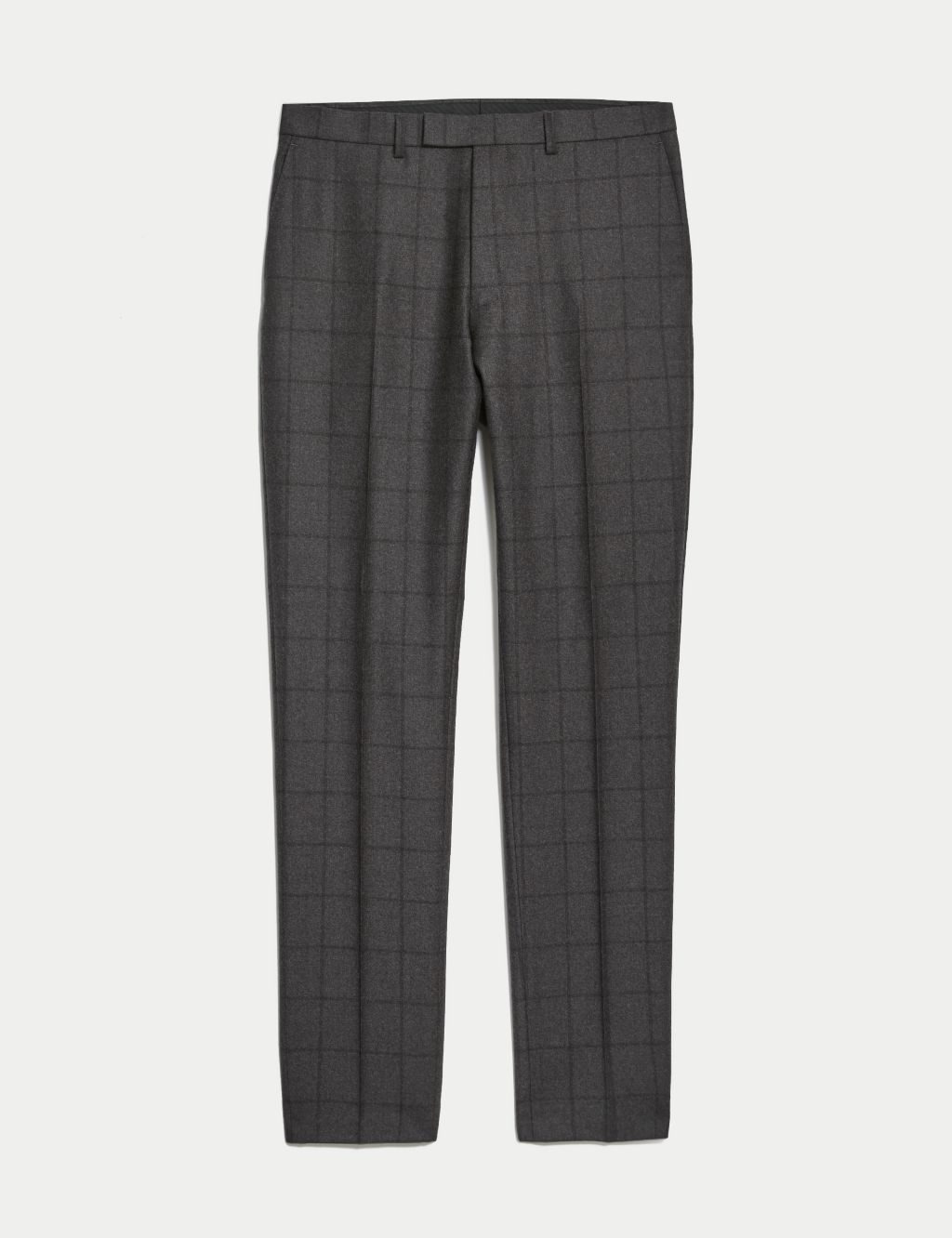 Slim Fit Pure Wool Check Suit Trousers image 2