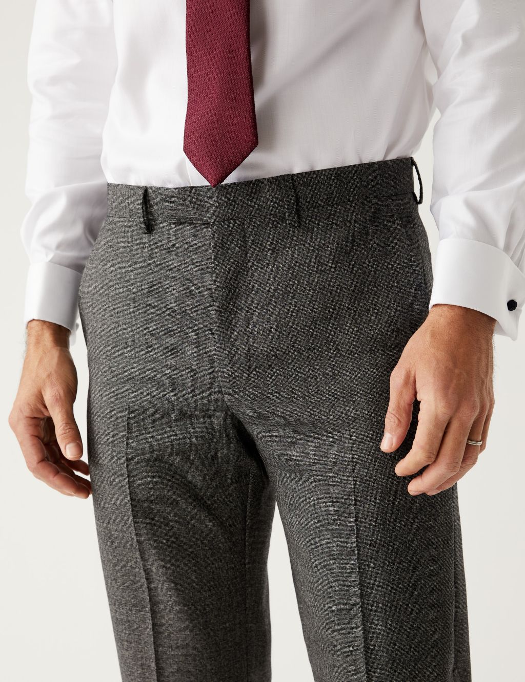 Tailored Fit Pure Wool Suit Trousers image 3
