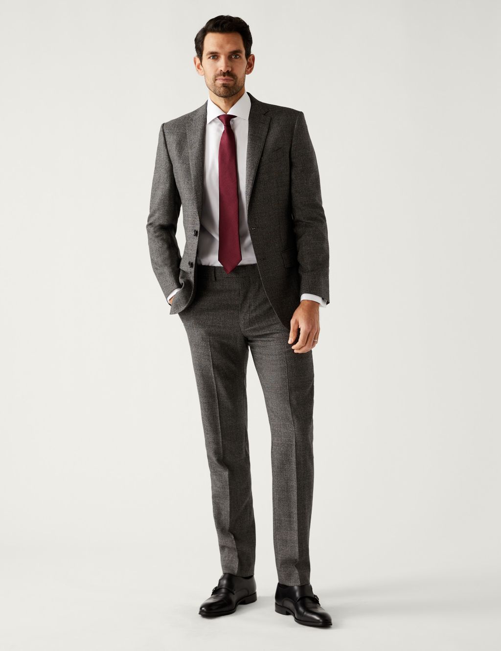 Tailored Fit Pure Wool Suit Trousers image 5