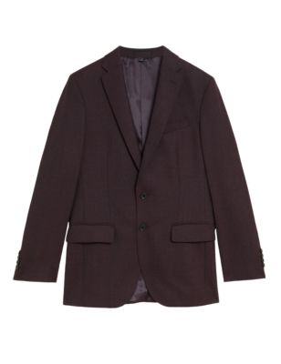 

Mens M&S Collection Tailored Fit Pure Wool Jacket - Burgundy, Burgundy