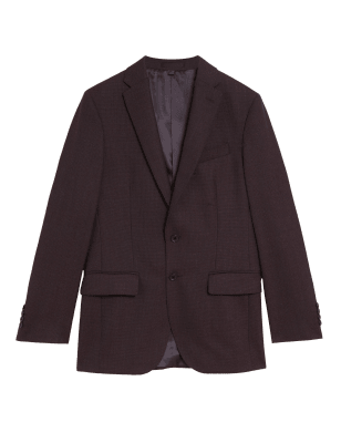 

Mens M&S Collection Tailored Fit Pure Wool Jacket - Burgundy, Burgundy