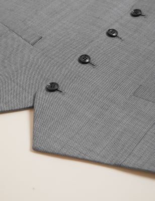 

M&S Collection Chaleco de corte sastre 100% lanaMens - Grey, Grey