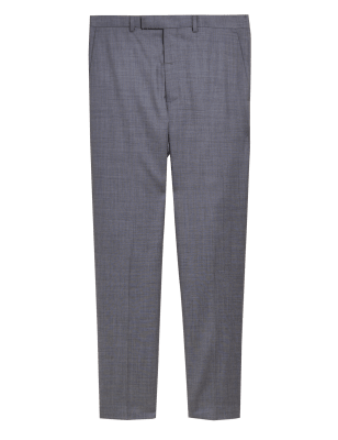 

Mens M&S SARTORIAL Slim Fit Pure Wool Trousers - Grey, Grey