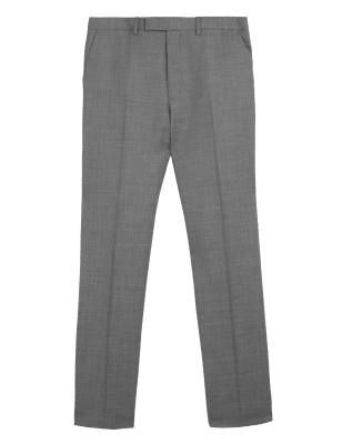 

Mens M&S Collection Normal geschnittene Hose aus reiner Wolle - Grey, Grey