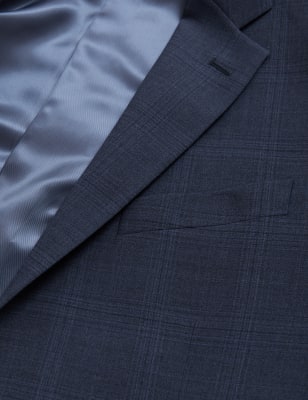 

M&S Collection Luxury Chaqueta de cuadros de ajuste estándar de lanaMens - Air Force Blue, Air Force Blue