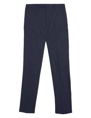 

M&S Collection Luxury Pantalón regular texturizado de lanaMens - Air Force Blue, Air Force Blue