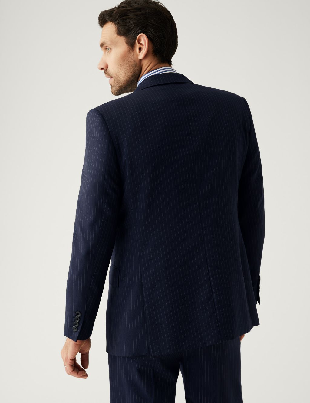 Wool Rich Pinstripe Suit Jacket image 5