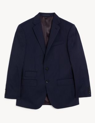 Wool Rich Pinstripe Suit Jacket