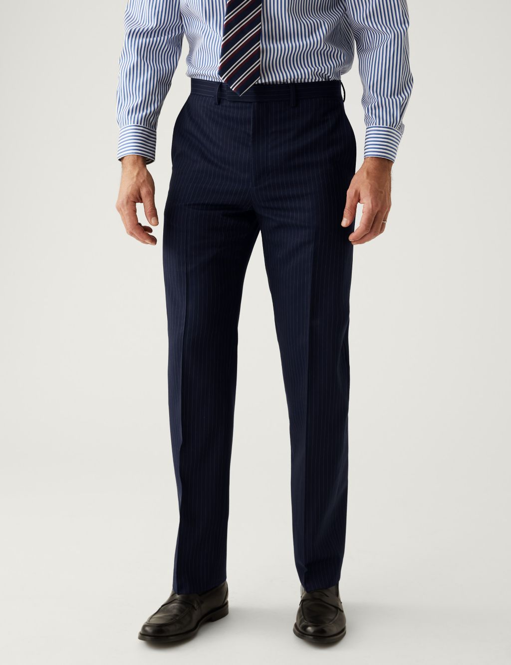 Regular Fit Wool Rich Pinstripe Suit Trousers image 2