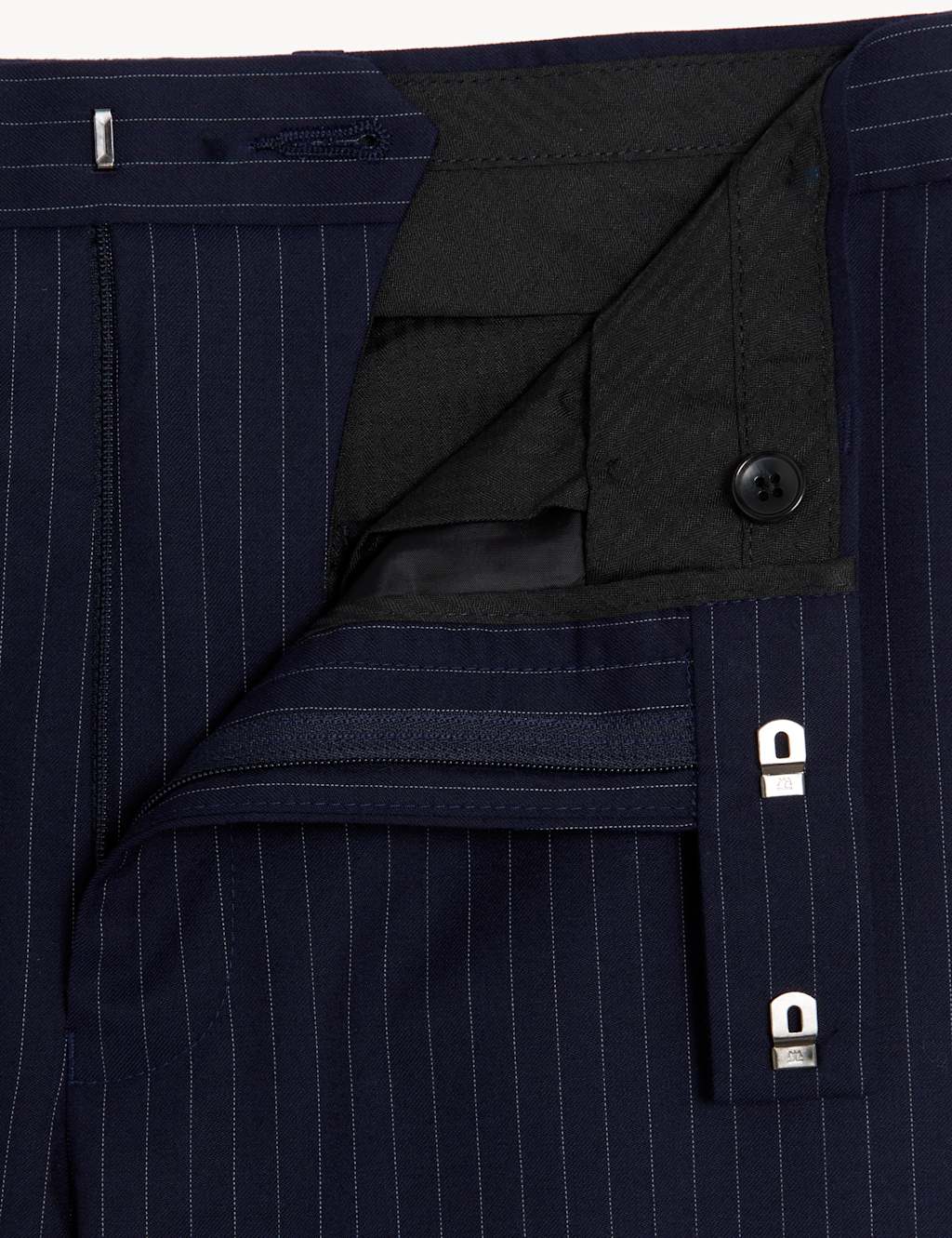 Regular Fit Wool Rich Pinstripe Suit Trousers image 6