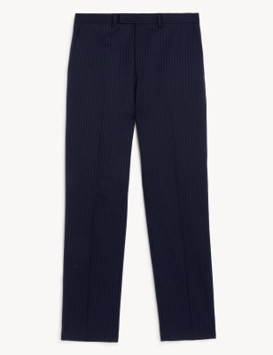 Regular Fit Wool Rich Pinstripe Suit Trousers