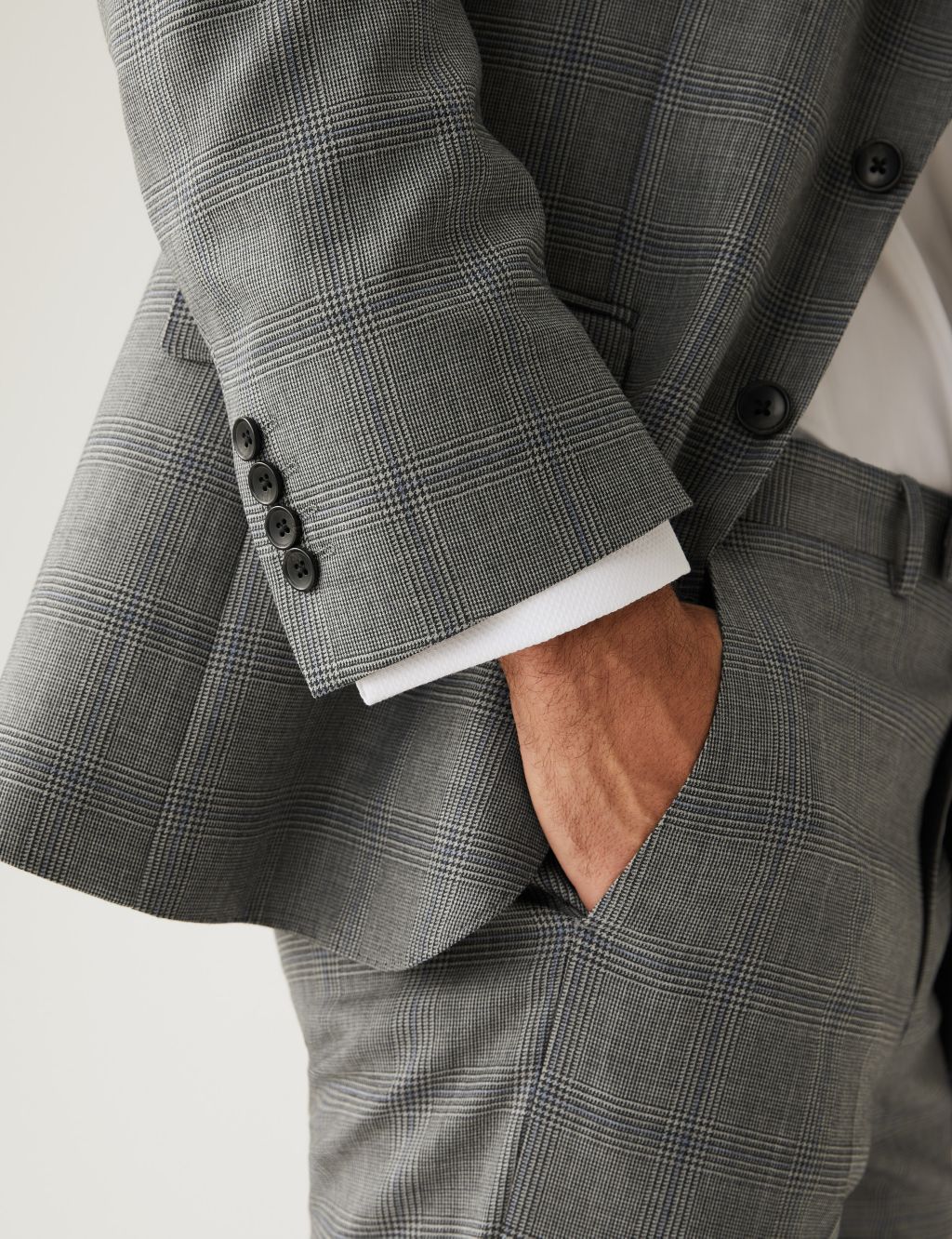 Regular Fit Pure Wool Check Suit Jacket image 4
