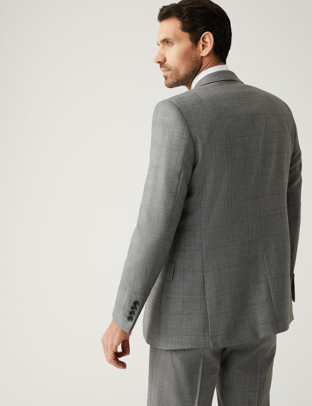 Regular Fit Pure Wool Check Suit Jacket image 6
