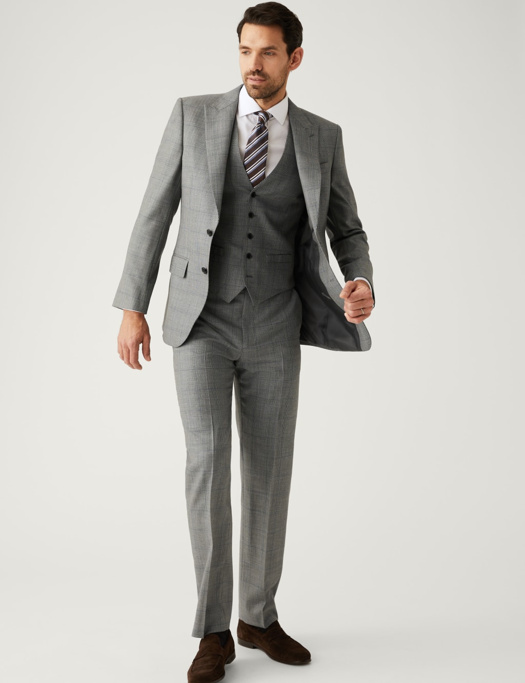 Regular Fit Pure Wool Check Suit Jacket image 7