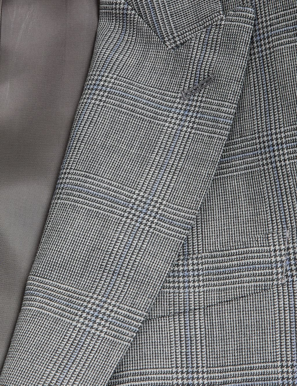 Regular Fit Pure Wool Check Suit Jacket image 7