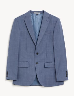 Slim Fit Pure Wool Check Suit Jacket