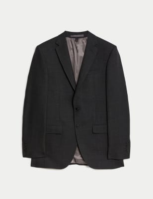 Slim Fit Pure Wool Textured Suit Jacket