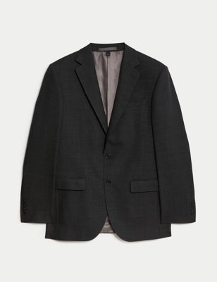 

Mens M&S SARTORIAL Regular Fit Pure Wool Suit Jacket - Charcoal, Charcoal