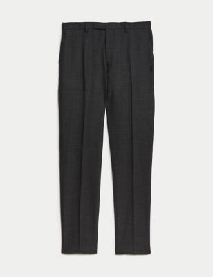 

Mens M&S SARTORIAL Slim Fit Pure Wool Textured Suit Trousers - Charcoal, Charcoal