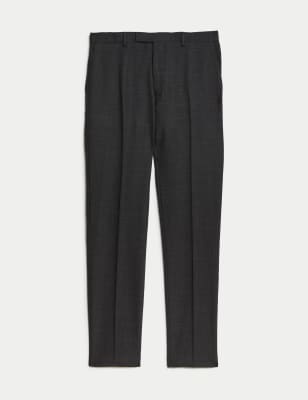 Slim Fit Pure Wool Textured Suit Trousers