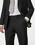 Regular Fit Pure Wool Textured Suit Trousers