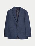Regular Fit British Wool Linen Blend Check Suit Jacket