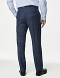British Wool Linen Blend Check Suit Trousers