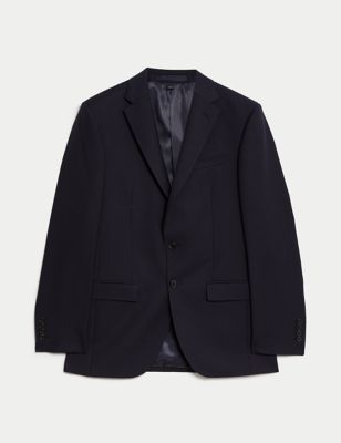 

Mens M&S SARTORIAL Slim Fit Pure Wool Herringbone Suit Jacket - Navy, Navy
