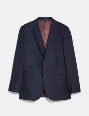 

Mens SARTORIAL Regular Fit Wool Rich Suit Jacket - Navy, Navy