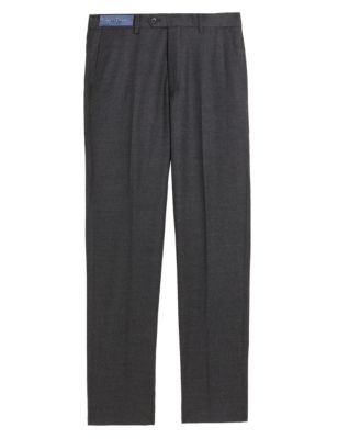 

Mens M&S SARTORIAL Tailored Fit Pure Wool Trousers - Grey, Grey