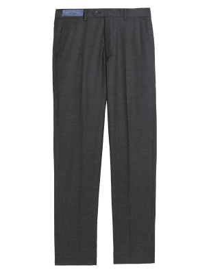 

Mens M&S SARTORIAL Tailored Fit Pure Wool Trousers - Grey, Grey