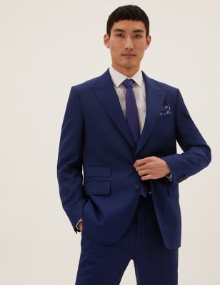 

Mens M&S SARTORIAL Tailored Fit Italian Wool Jacket - Indigo, Indigo