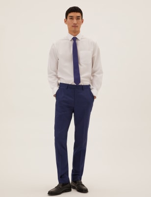 

Mens M&S SARTORIAL Tailored Fit Italian Wool Trousers - Indigo, Indigo