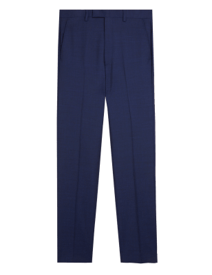 

Mens M&S SARTORIAL Tailored Fit Italian Wool Trousers - Indigo, Indigo