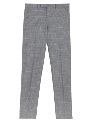 

Mens M&S SARTORIAL Tailored Fit Wool Rich Trousers - Light Grey, Light Grey